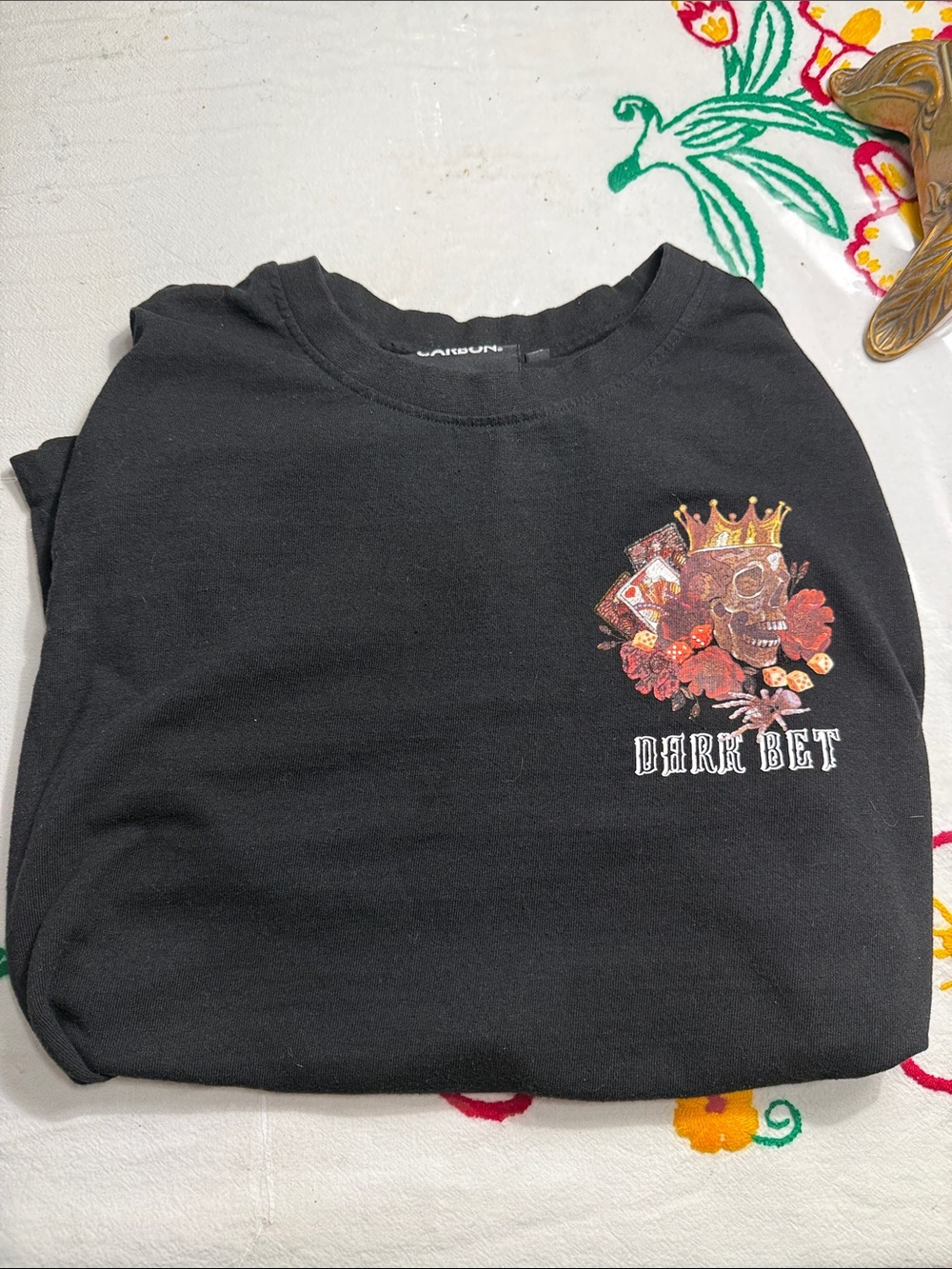 Carbon Black Crewneck Tee with Bold Logo